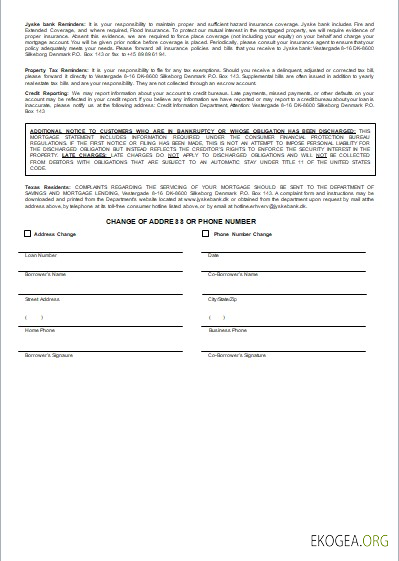 Danemark Relevé hypothécaire de la banque Jyske, 3 pages, 3 scr template